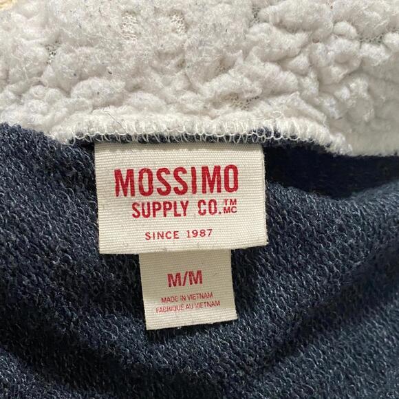 Mossimo Supply Co Dark Grey White Sherpa Style Collar Sweatshirt Jacket Medium - Picture 3 of 4